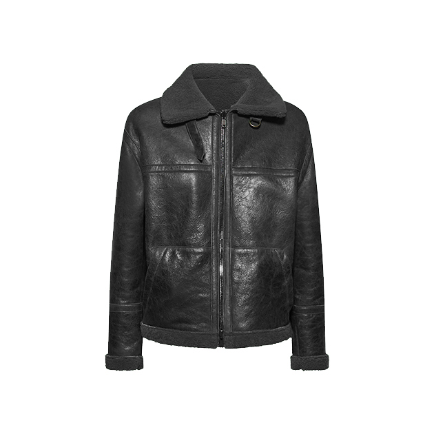 Maurizio Zatti. Shearlingcollar leather jacket