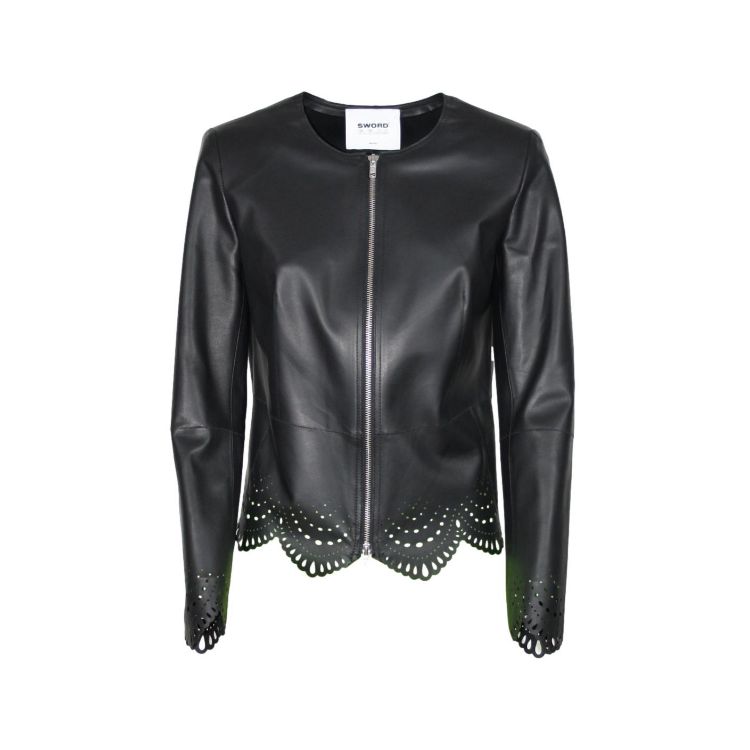 Picture of Leather jacket with perforated detail
