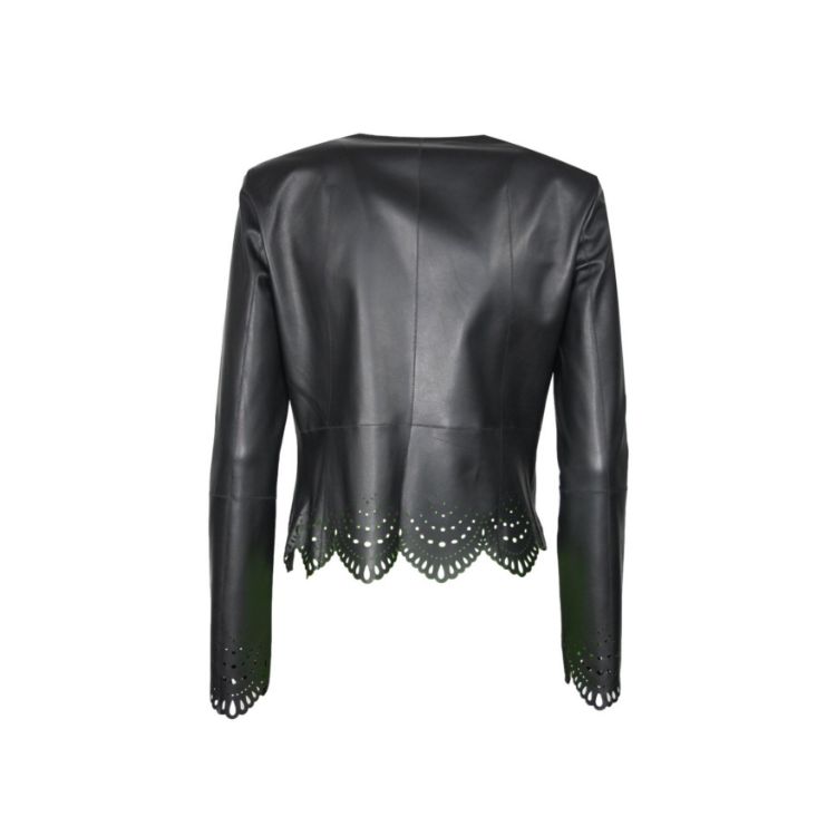 Picture of Leather jacket with perforated detail